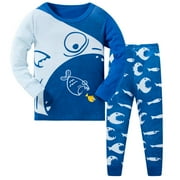 Trolimons Boy's Christmas Cotton Long Sleeve Pajamas, Blue (2)
